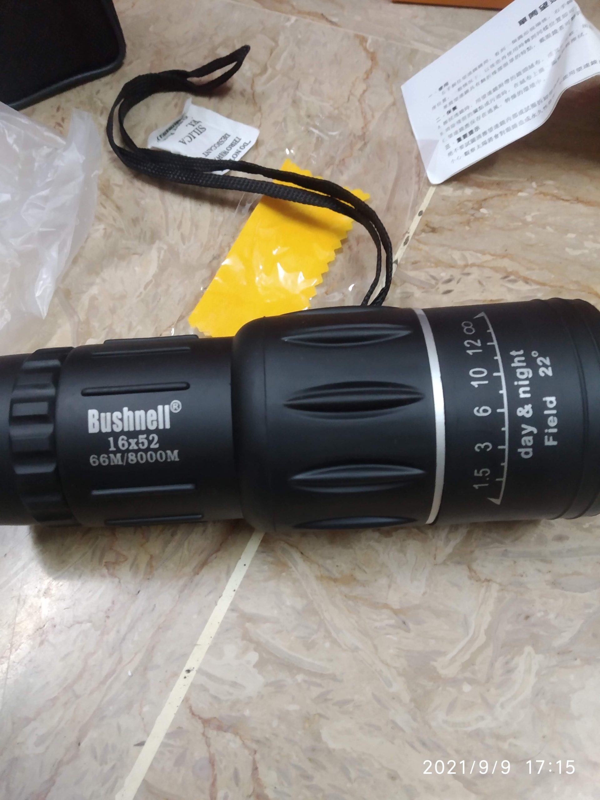 Bushnell 16X52 Dual Focus Anti Fog Non-Infrared HD Monocular Telescope