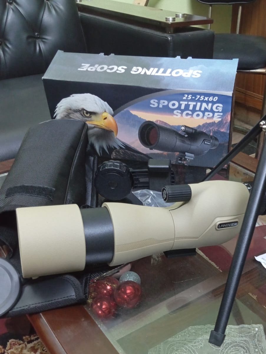 LANDVIEW 25-75x60 Spotting Scope With Mobile Stand & Tripod
